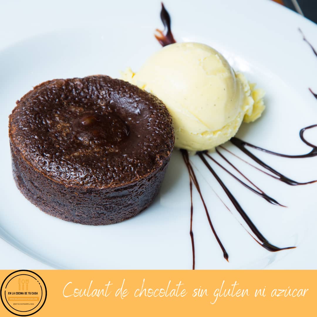 Coulant de chocolate sin gluten ni azúcar