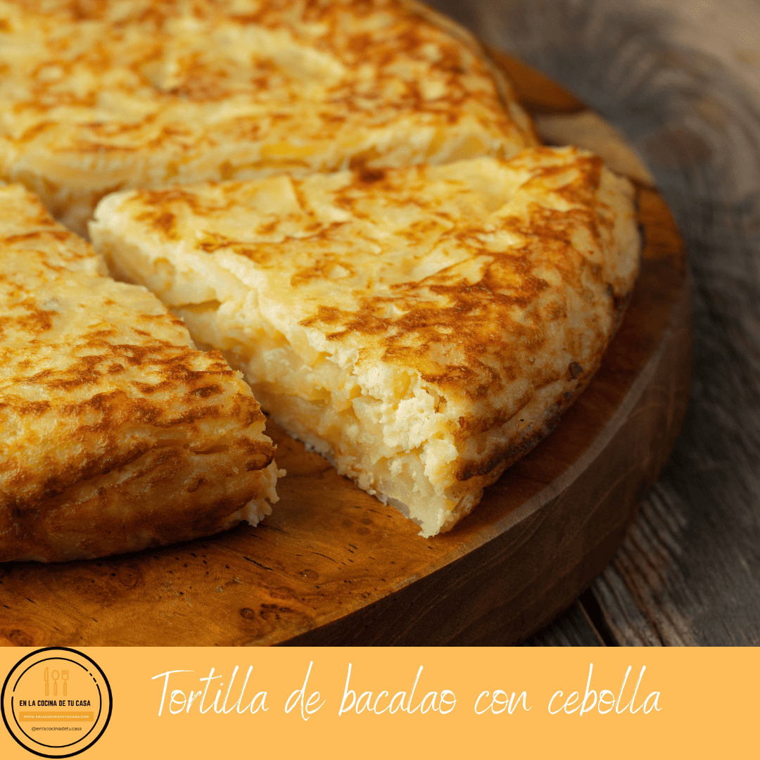 Tortilla de bacalao con cebolla