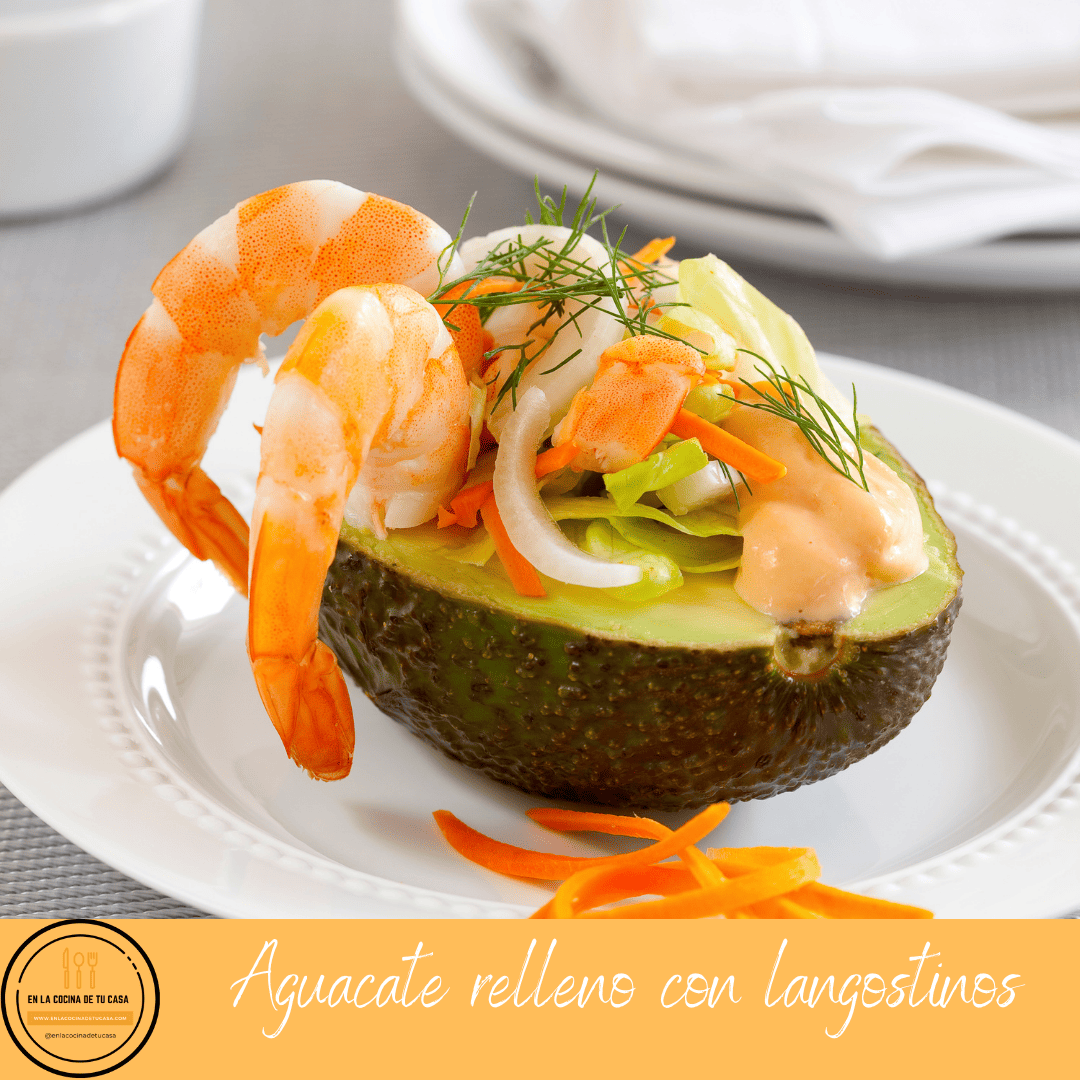 Aguacates rellenos con langostinos
