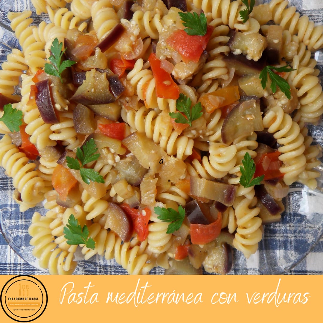 Pasta mediterránea con verduras